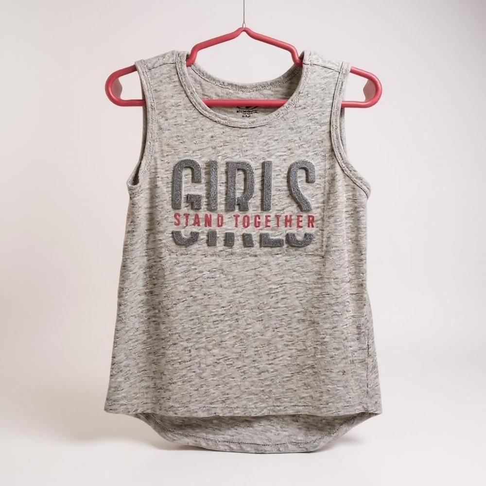 Little‎ Girls Gray Tank Top "Girls Stand Together" Girl Power Empowerment  Sz XS